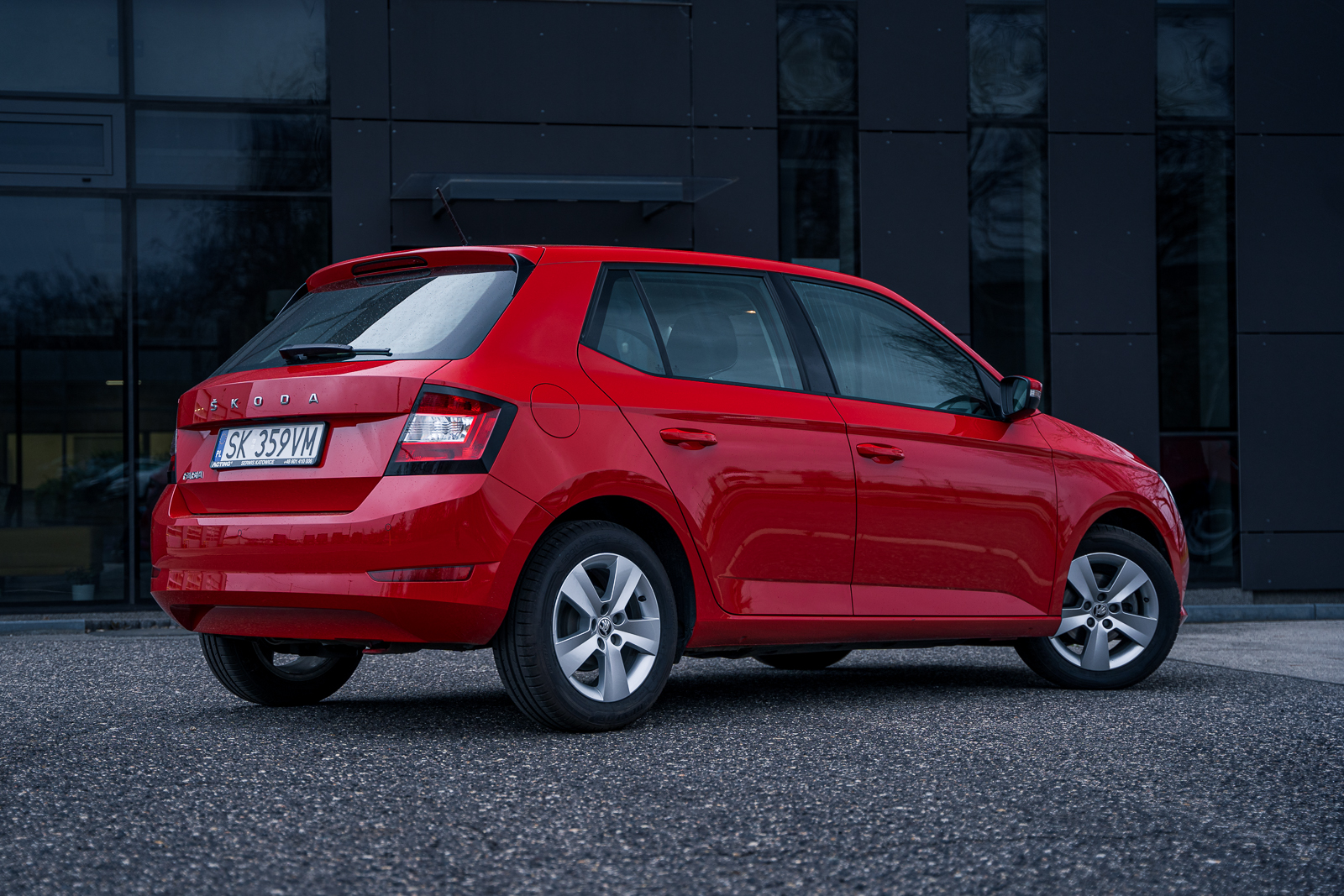 fabia, czerwona skoda